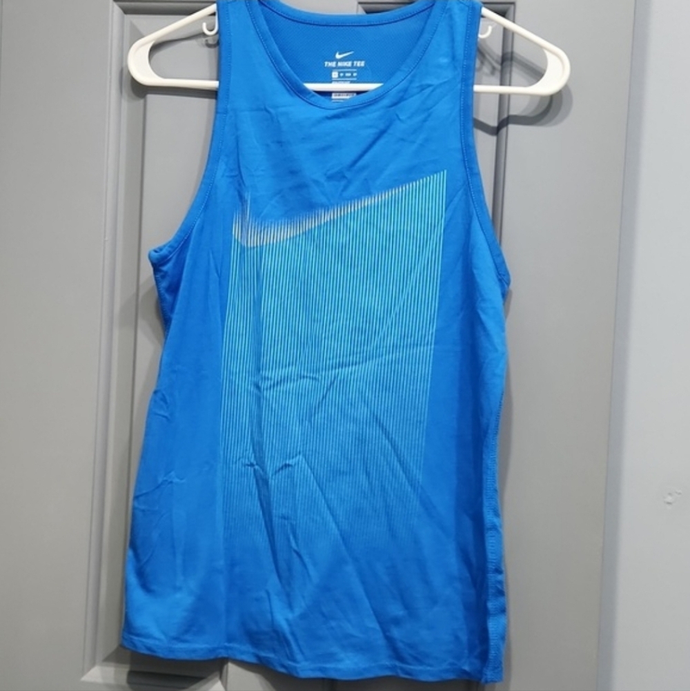 NWOT Nike Dri-fit Blue Mesh Stripe Tank Top XS